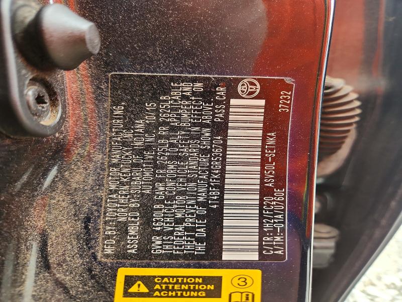 49590876 :رقم المزاد ، 4T4BF1FK4GR536704 vin ، 2016 Toyota Camry مزاد بيع