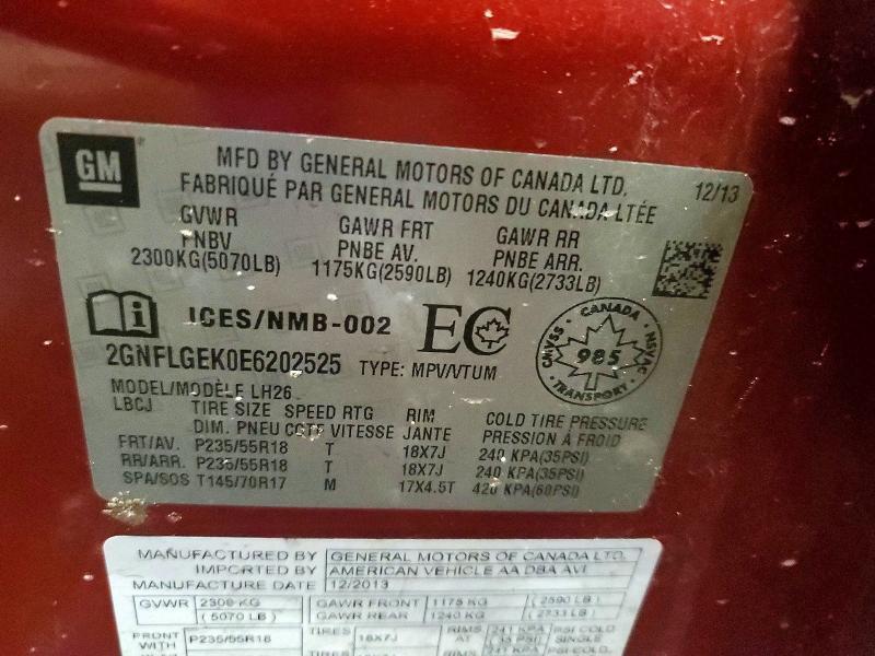 2014 Chevrolet Equinox მანქანა იყიდება აუქციონზე, vin: 2GNFLGEK0E6202525, აუქციონის ნომერი: 51119406
