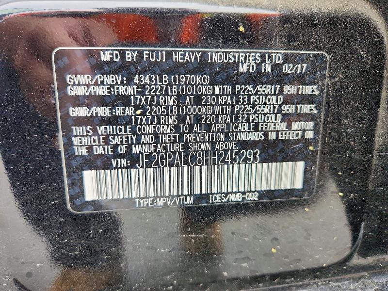 Продажа на аукционе авто 2017 Subaru Crosstrek, vin: JF2GPALC8HH245293, номер лота: 49828466