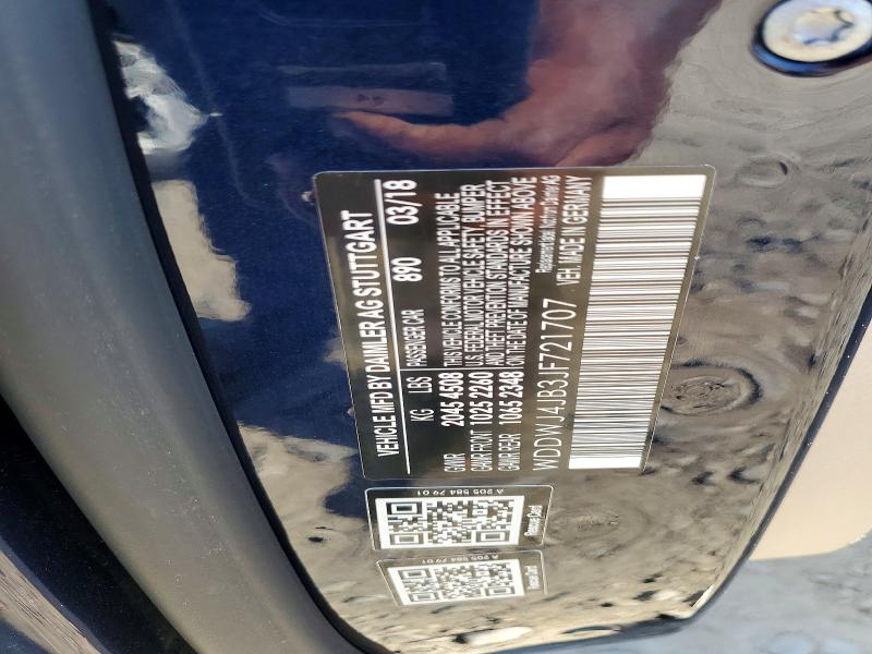 2018 Mercedes-benz C მანქანა იყიდება აუქციონზე, vin: WDDWJ4JB3JF721707, აუქციონის ნომერი: 49451486