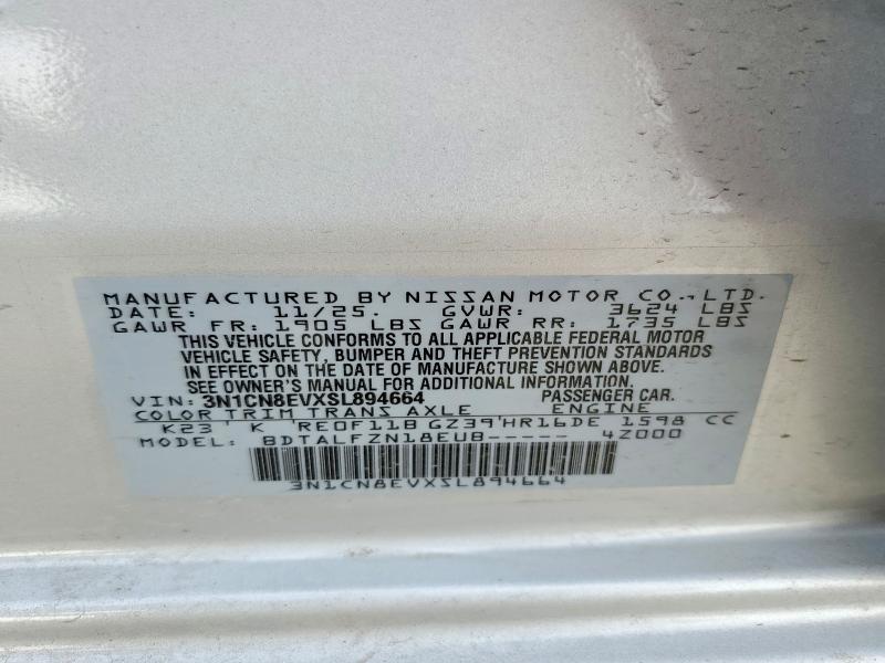 49944636 :رقم المزاد ، 3N1CN8EVXSL894664 vin ، 2025 Nissan Versa مزاد بيع