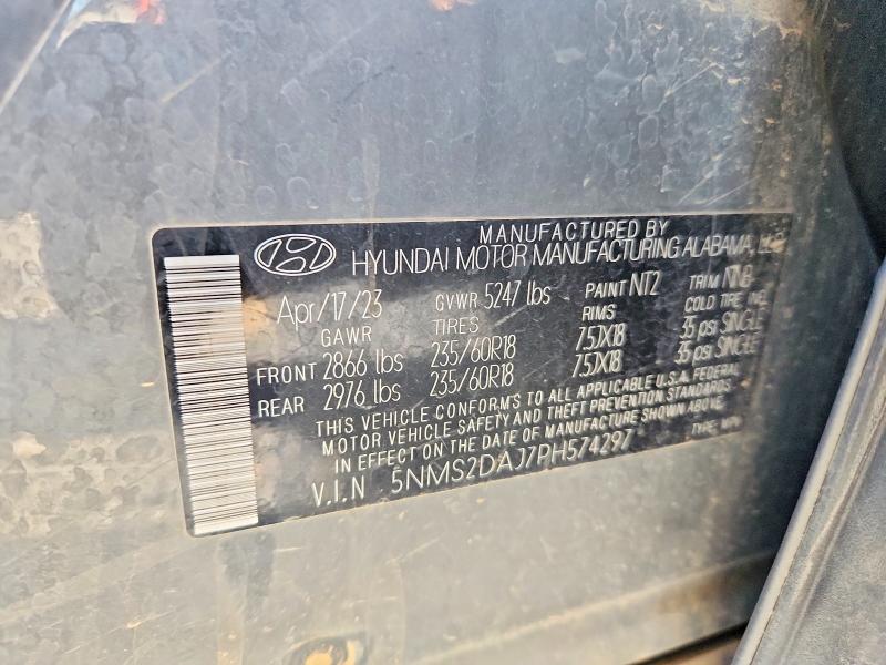Продаж на аукціоні авто 2023 Hyundai Santa Fe, vin: 5NMS2DAJ7PH574297, номер лоту: 49915036