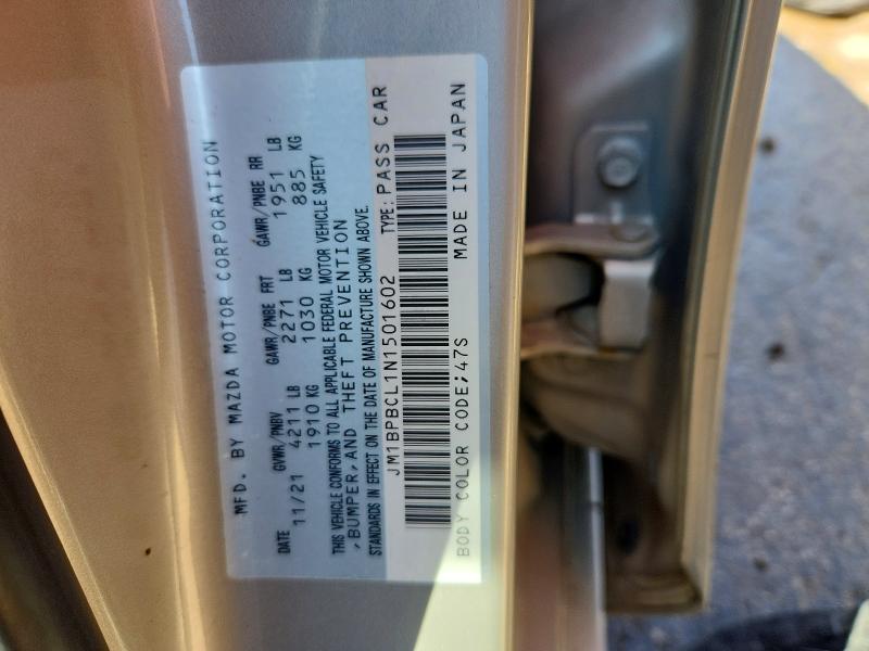 2022 Mazda 3 მანქანა იყიდება აუქციონზე, vin: JM1BPBCL1N1501602, აუქციონის ნომერი: 50471006