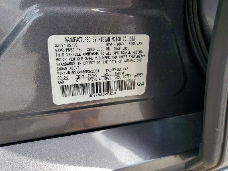 51563286 :رقم المزاد ، JN1EV7AR8GM342881 vin ، 2016 Infiniti Q50 مزاد بيع