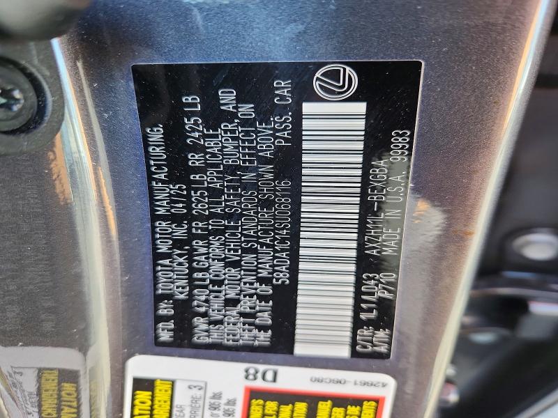 Продаж на аукціоні авто 2025 Lexus Es 300h, vin: 58ADA1C14SU068116, номер лоту: 50434236