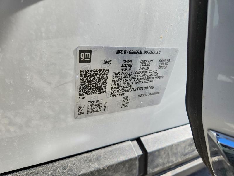 Продаж на аукціоні авто 2026 Gmc Yukon, vin: 1GKS2BKD3TR148100, номер лоту: 50322306