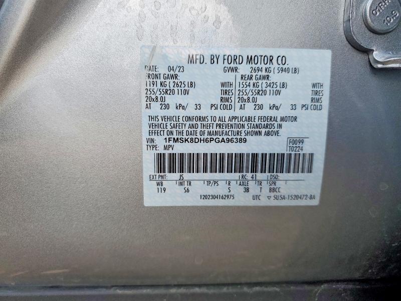 Продажа на аукционе авто 2023 Ford Explorer, vin: 1FMSK8DH6PGA96389, номер лота: 51446546