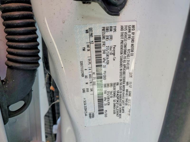 2018 Ford Focus მანქანა იყიდება აუქციონზე, vin: 1FADP3K21JL230567, აუქციონის ნომერი: 51332326