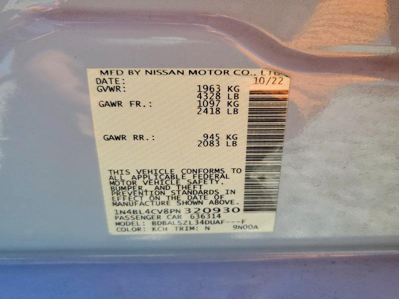 Продаж на аукціоні авто 2023 Nissan Altima, vin: 1N4BL4CV8PN320930, номер лоту: 50279326