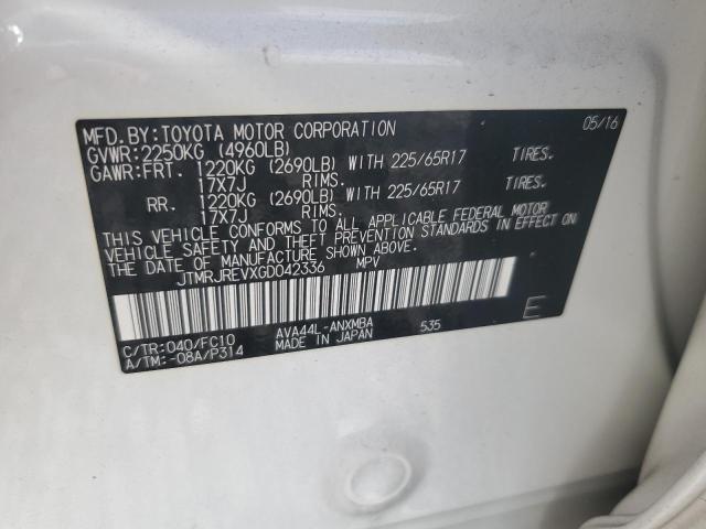 2016 Toyota Rav4 Hv მანქანა იყიდება აუქციონზე, vin: JTMRJREVXGD042336, აუქციონის ნომერი: 51617956
