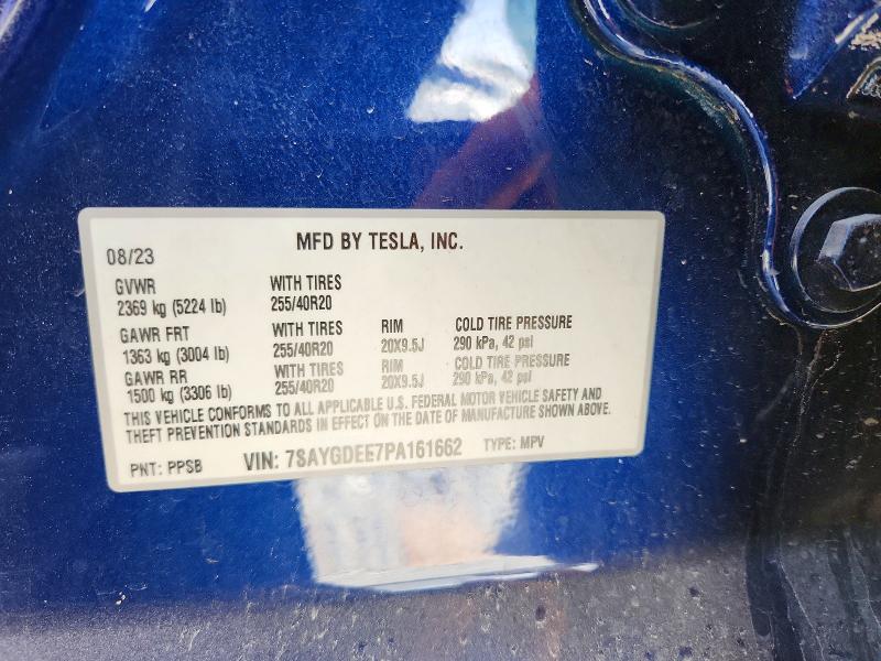 51682416 :رقم المزاد ، 7SAYGDEE7PA161662 vin ، 2023 Tesla Model Y مزاد بيع