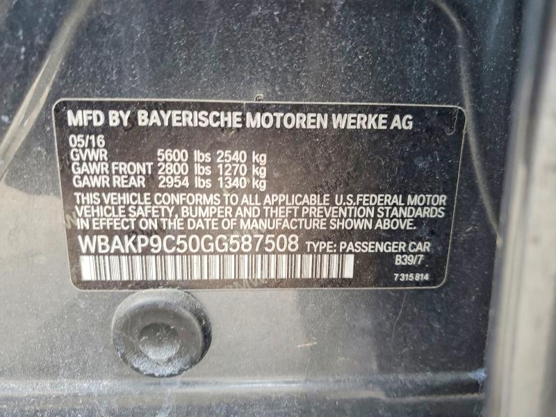 2016 Bmw 550 მანქანა იყიდება აუქციონზე, vin: WBAKP9C50GG587508, აუქციონის ნომერი: 50491066