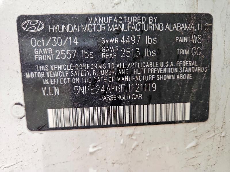 2015 Hyundai Sonata მანქანა იყიდება აუქციონზე, vin: 5NPE24AF6FH121119, აუქციონის ნომერი: 51680116