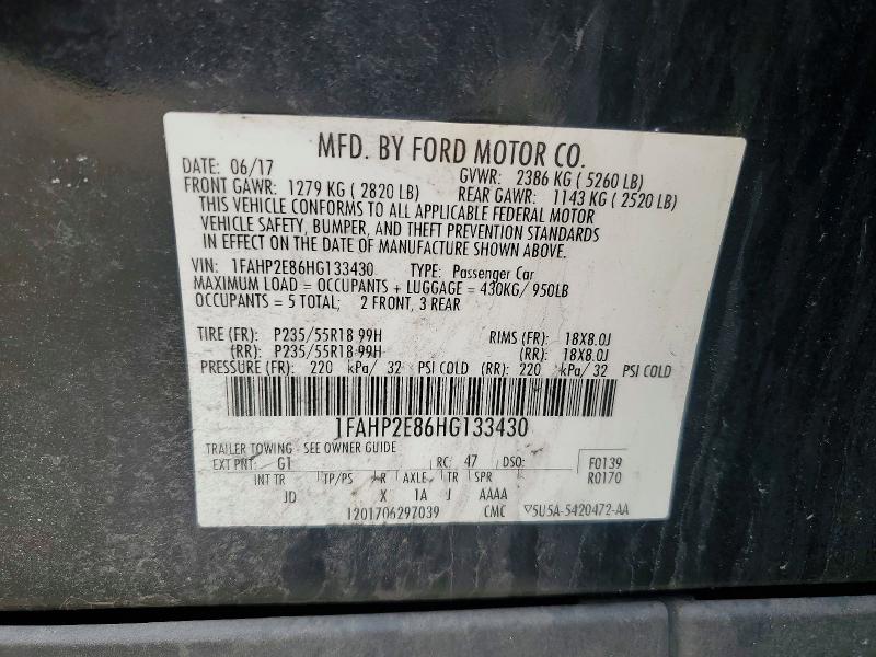 Aukcja sprzedaży 2017 Ford Taurus, vin: 1FAHP2E86HG133430, numer aukcji: 49145376
