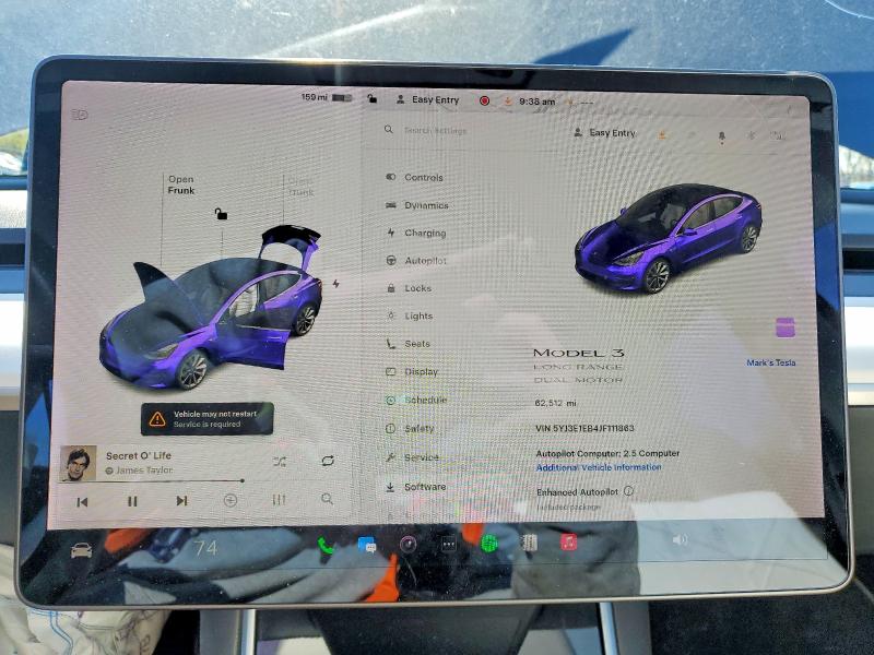 Продажа на аукционе авто 2018 Tesla Model 3, vin: 5YJ3E1EB4JF111863, номер лота: 48916796