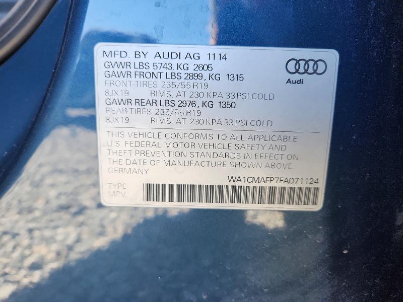 Aukcja sprzedaży 2015 Audi Q5, vin: WA1CMAFP7FA071124, numer aukcji: 49681836