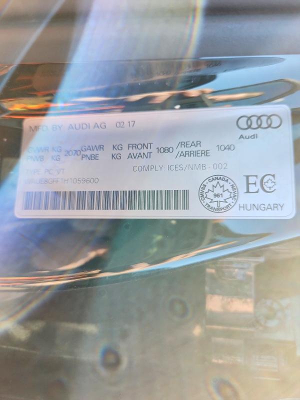 Продаж на аукціоні авто 2017 Audi A3, vin: WAUE8GFF1H1059600, номер лоту: 51252486