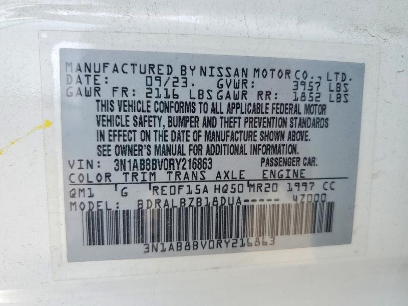 Продаж на аукціоні авто 2024 Nissan Sentra, vin: 3N1AB8BV0RY216863, номер лоту: 51021356