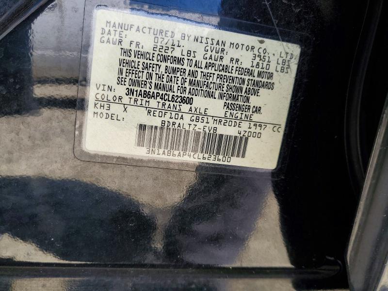 Продажа на аукционе авто 2012 Nissan Sentra, vin: 3N1AB6AP4CL623600, номер лота: 50357066