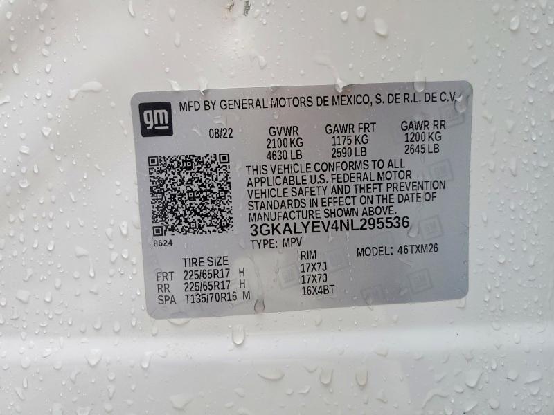 Aukcja sprzedaży 2022 Gmc Terrain, vin: 3GKALYEV4NL295536, numer aukcji: 51303546