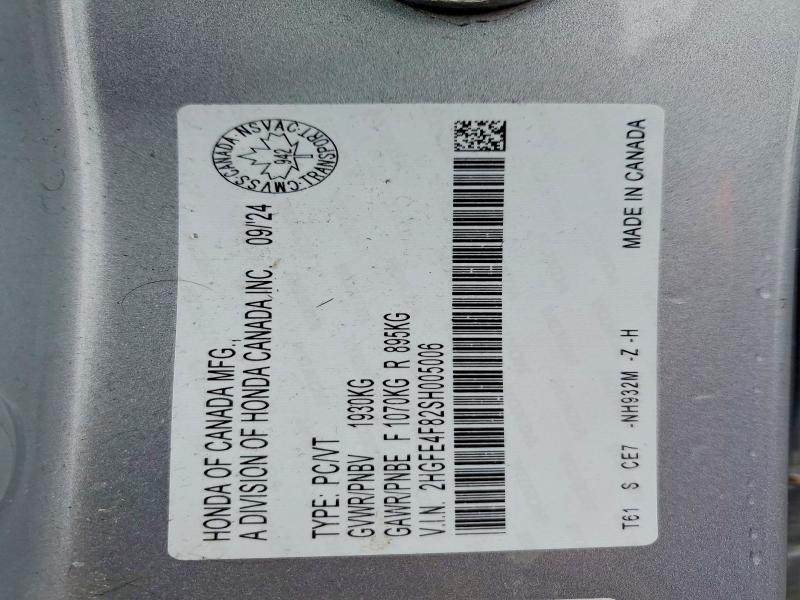 Aukcja sprzedaży 2025 Honda Civic, vin: 2HGFE4F82SH005006, numer aukcji: 49449546