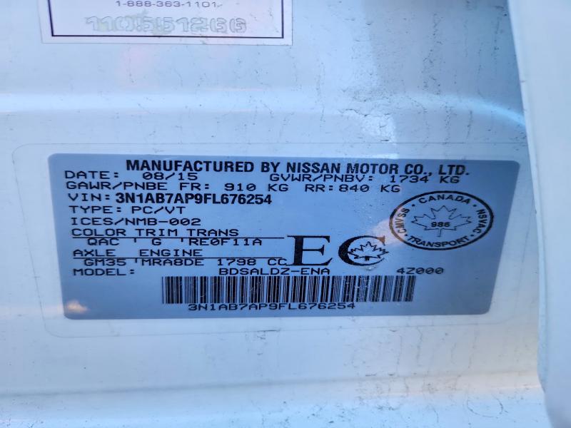 Aukcja sprzedaży 2015 Nissan Sentra, vin: 3N1AB7AP9FL676254, numer aukcji: 50477576