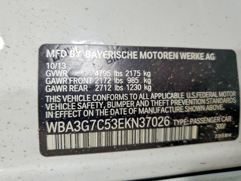 Aukcja sprzedaży 2014 Bmw 328, vin: WBA3G7C53EKN37026, numer aukcji: 50583076