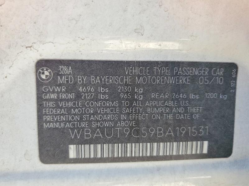 51044996 :رقم المزاد ، WBAUT9C59BA191531 vin ، 2011 Bmw 328 مزاد بيع