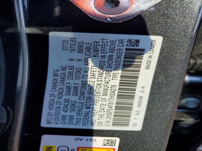 Продаж на аукціоні авто 2026 Honda Civic, vin: 2HGFE4F81TH304276, номер лоту: 49955416