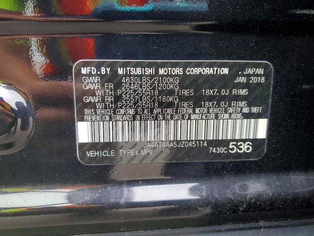 Продаж на аукціоні авто 2018 Mitsubishi Eclipse Cross, vin: JA4AT4AA5JZ045114, номер лоту: 50366316
