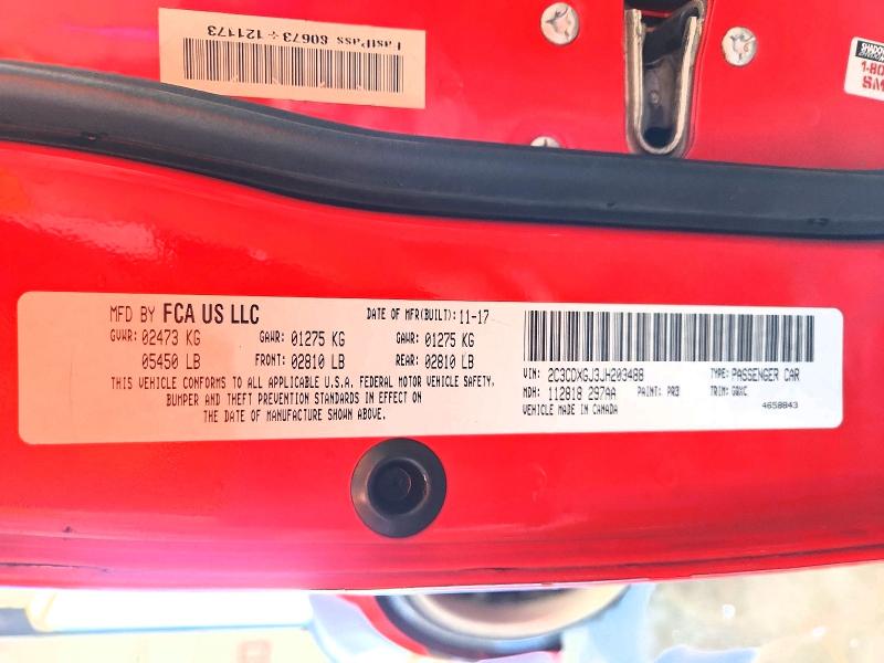 Продажа на аукционе авто 2018 Dodge Charger, vin: 2C3CDXGJ3JH203488, номер лота: 50145916