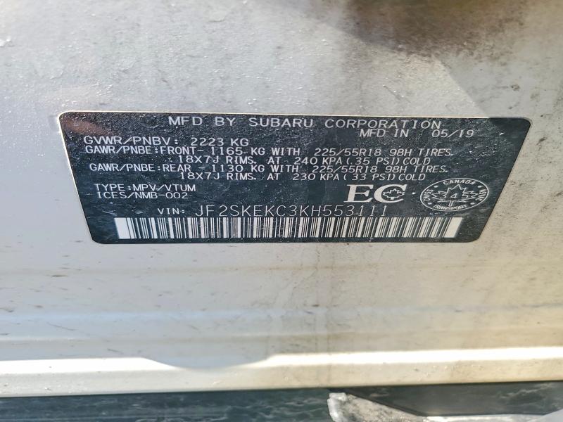 Aukcja sprzedaży 2019 Subaru Forester, vin: JF2SKEKC3KH553111, numer aukcji: 49140386