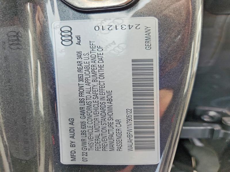 48200306 :رقم المزاد ، WAUAHBFW1N7905122 vin ، 2022 Audi Rs E-tron Gt مزاد بيع