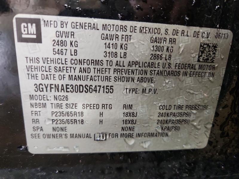 Aukcja sprzedaży 2013 Cadillac Srx, vin: 3GYFNAE30DS647155, numer aukcji: 48303776