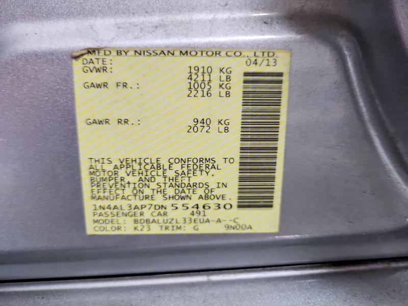 Продаж на аукціоні авто 2013 Nissan Altima, vin: 1N4AL3AP7DN554630, номер лоту: 50505426