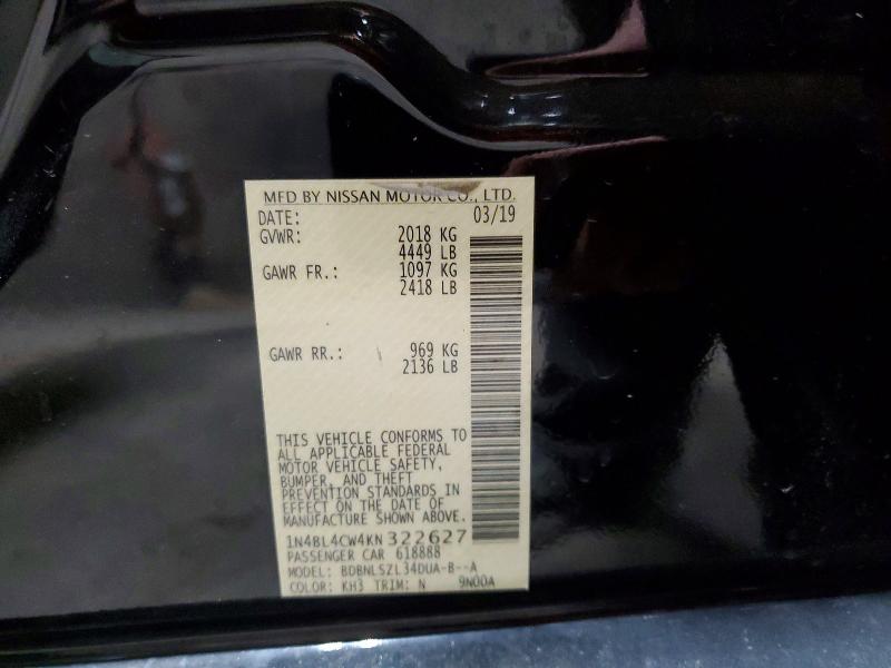 Aukcja sprzedaży 2019 Nissan Altima, vin: 1N4BL4CW4KN322627, numer aukcji: 47423036