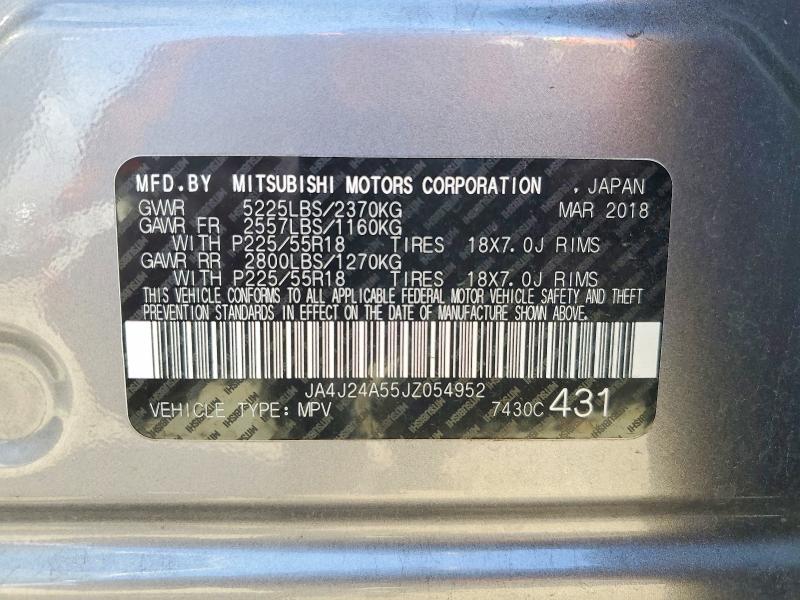 Продаж на аукціоні авто 2018 Mitsubishi Outlander, vin: JA4J24A55JZ054952, номер лоту: 48969386