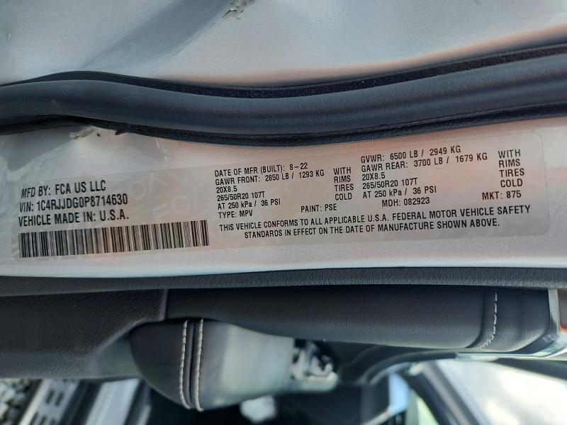 2023 Jeep Grand Cherokee მანქანა იყიდება აუქციონზე, vin: 1C4RJJDG0P8714630, აუქციონის ნომერი: 51268196