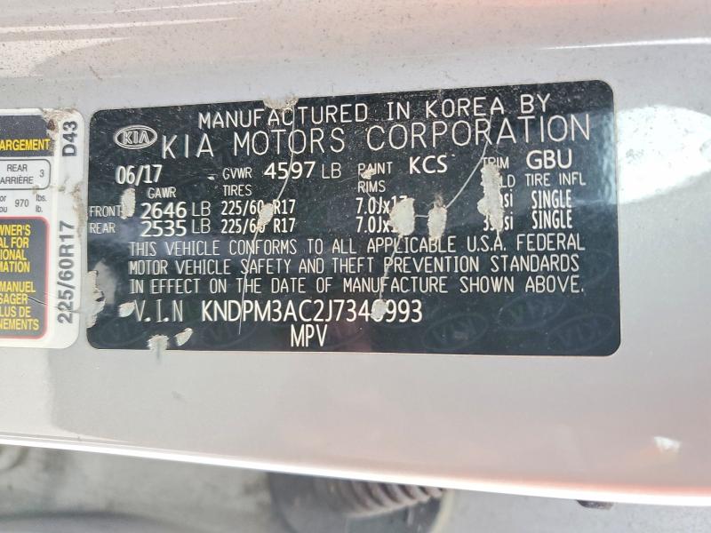 2018 Kia Sportage მანქანა იყიდება აუქციონზე, vin: KNDPM3AC2J7346993, აუქციონის ნომერი: 51359556