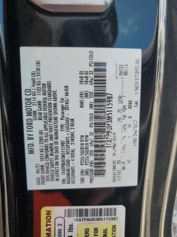 48526806 :رقم المزاد ، 1FATP8UH3M5115987 vin ، 2021 Ford Mustang مزاد بيع