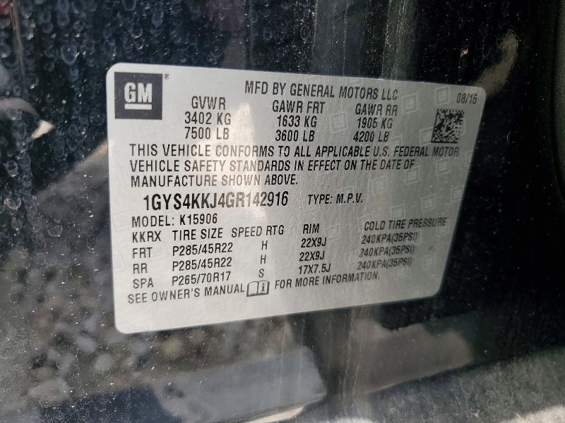 Auction sale of the 2016 Cadillac Escalade, vin: 1GYS4KKJ4GR142916, lot number: 51170866