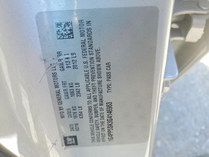 Aukcja sprzedaży 2016 Buick Verano, vin: 1G4PP5SK3G4146963, numer aukcji: 50847116