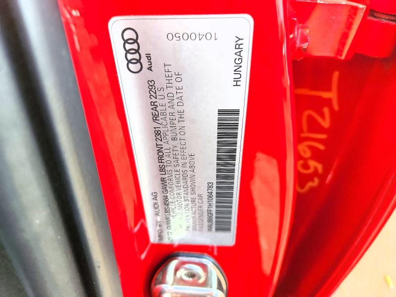 Продаж на аукціоні авто 2017 Audi A3, vin: WAUB8GFF1H1064783, номер лоту: 50168986