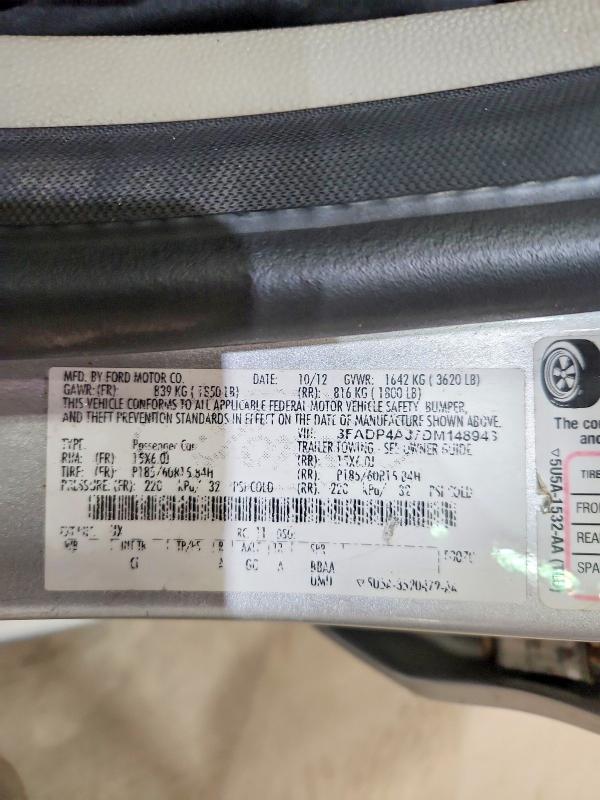 Продажа на аукционе авто 2013 Ford Fiesta, vin: 3FADP4AJ7DM148943, номер лота: 51582126