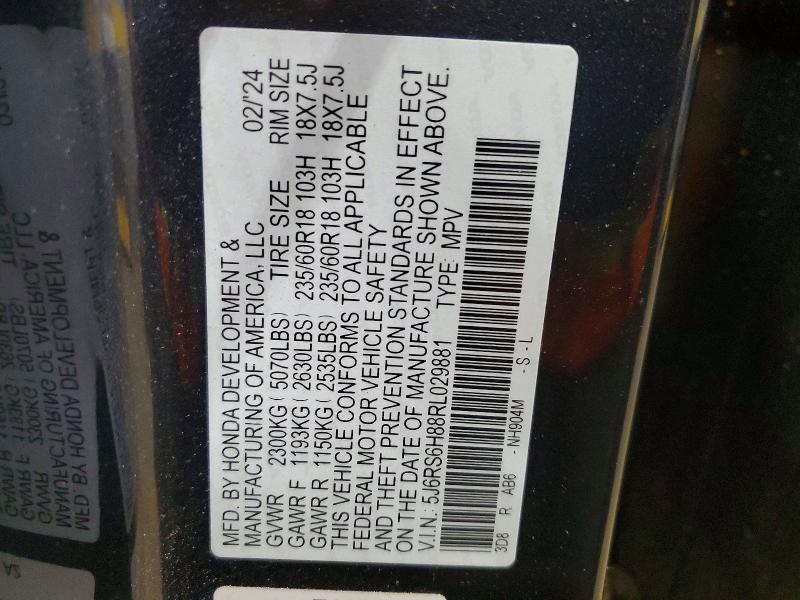 49910466 :رقم المزاد ، 5J6RS6H88RL029881 vin ، 2024 Honda Cr-v مزاد بيع