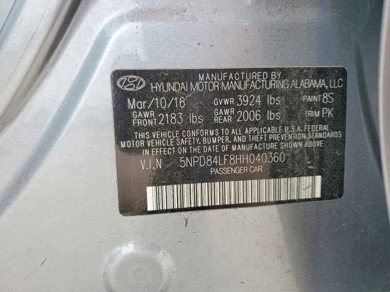 Продажа на аукционе авто 2017 Hyundai Elantra, vin: 5NPD84LF8HH040360, номер лота: 51087146