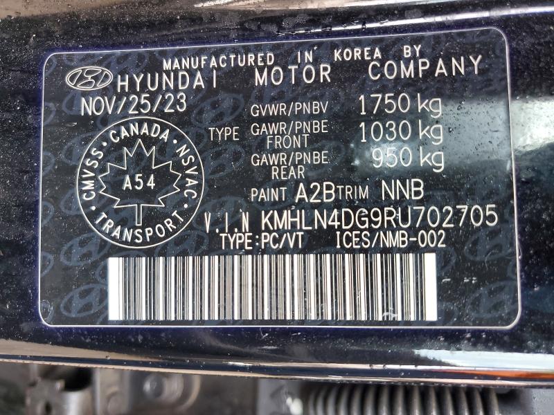 49628986 :رقم المزاد ، KMHLN4DG9RU702705 vin ، 2024 Hyundai Elantra مزاد بيع