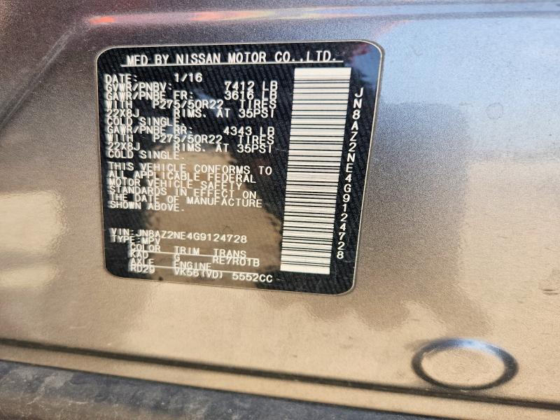 Продажа на аукционе авто 2016 Infiniti Qx80, vin: JN8AZ2NE4G9124728, номер лота: 51485576