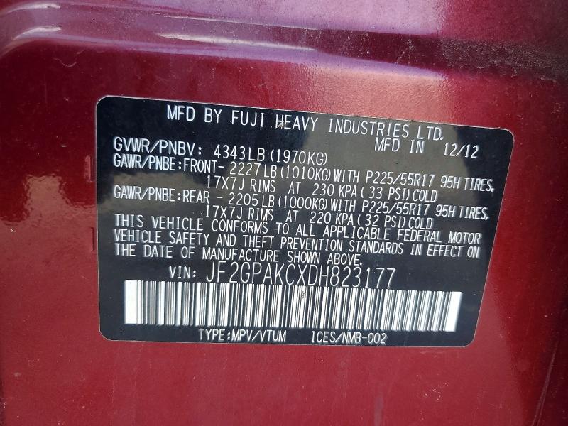 Продажа на аукционе авто 2013 Subaru Xv Crosstrek, vin: JF2GPAKCXDH823177, номер лота: 52084156