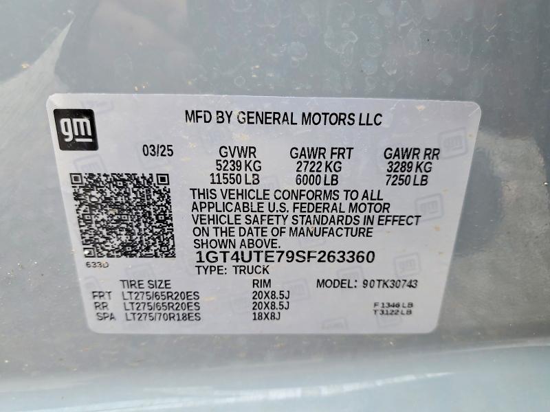 Продаж на аукціоні авто 2025 Gmc Sierra, vin: 1GT4UTE79SF263360, номер лоту: 49099536